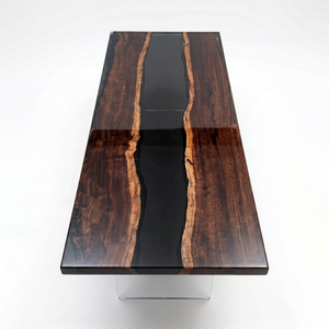 Black Walnut Deep River Black Transparent Epoxy Resin Conference Table