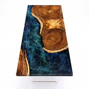 Black Walnut Tree Ring Starry Sky Epoxy Resin Conference Table