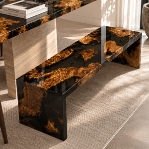 Cunninghamia Transparent Black Straight-Edge Epoxy Resin Chair
