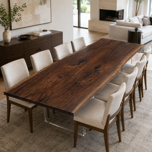 Black Walnut Live Edge Wood Slab Table