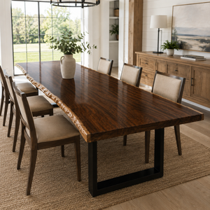Black Walnut Natural Edge Epoxy Resin Dining Table