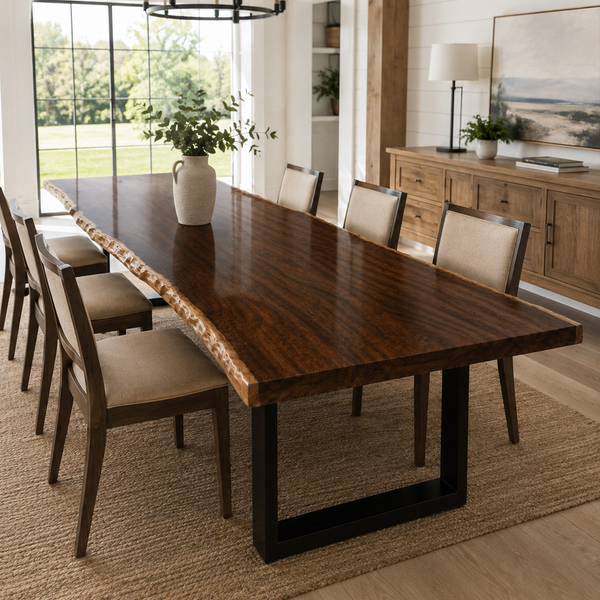 Black Walnut Natural Edge Epoxy Resin Dining Table