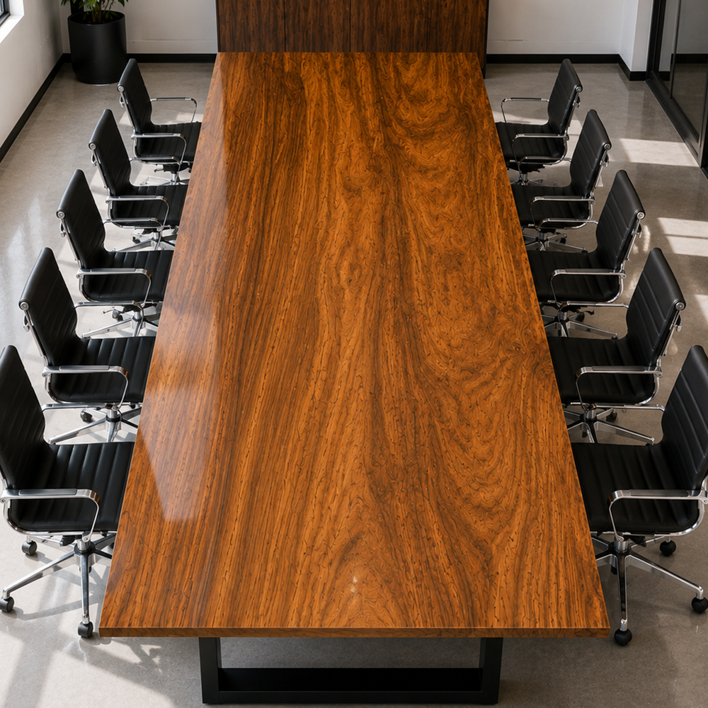 Walnut Modern Square Edge Handcrafted Wood Slab Table