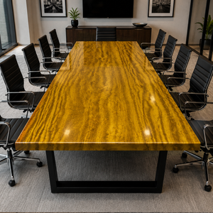 African golden nanmu Luxury Grain Solid Wood Slab Table
