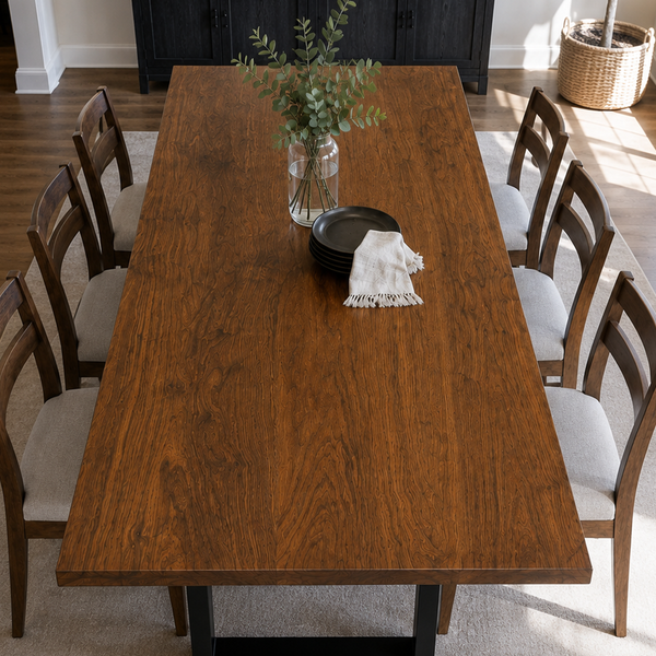 Black Walnut Straight Edge Solid Wood Slab Table