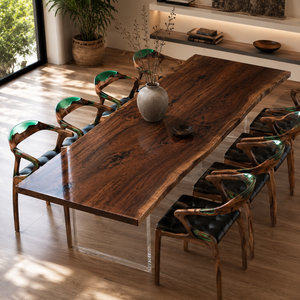 Black Walnut Live Edge Wood Slab Table