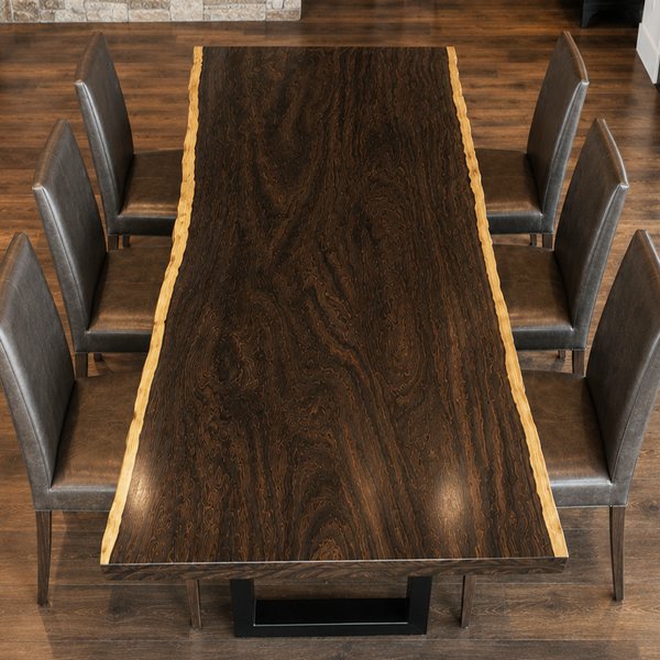 Black Walnut Rectangular Live Edge Epoxy Resin Dining Table