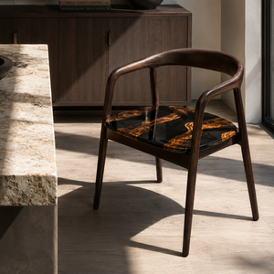 Black Walnut Fused Grain Epoxy Resin Chair