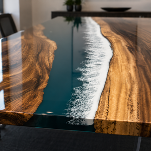 Walnut Emerald Coast Epoxy Resin Conference Table