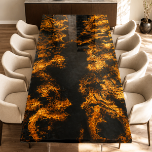 Cunninghamia Black River Epoxy Resin Dining Table