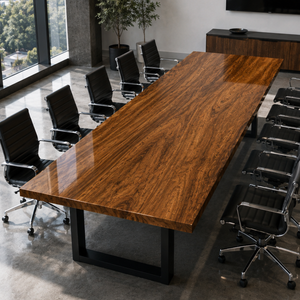 Walnut Modern Square Edge Handcrafted Wood Slab Table