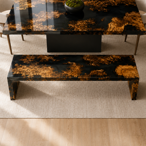 Cunninghamia Transparent Black Straight-Edge Epoxy Resin Chair