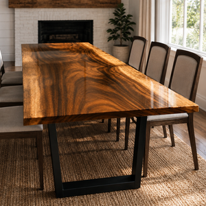 Walnut Wood Live Edge Epoxy Resin Dining Table
