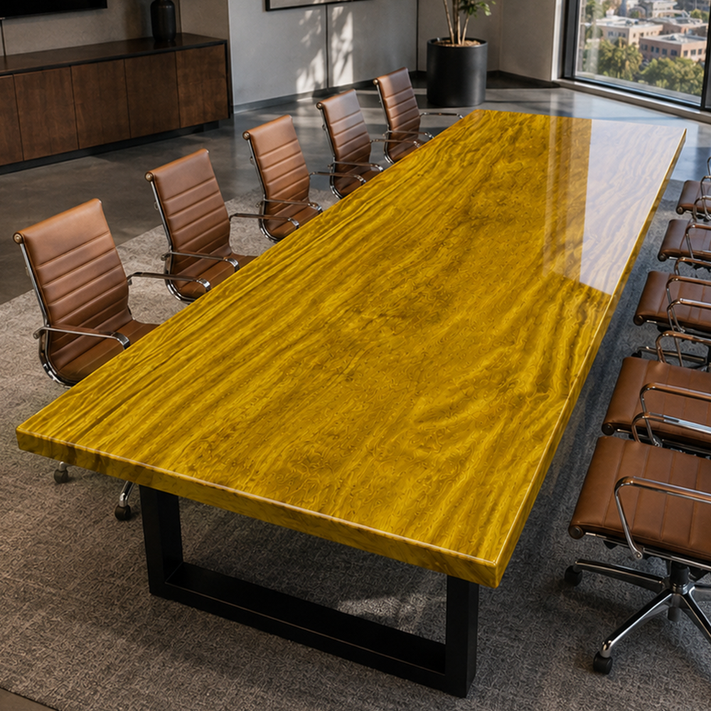 African golden nanmu Luxury Grain Solid Wood Slab Table