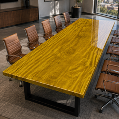 African golden nanmu Luxury Grain Solid Wood Slab Table