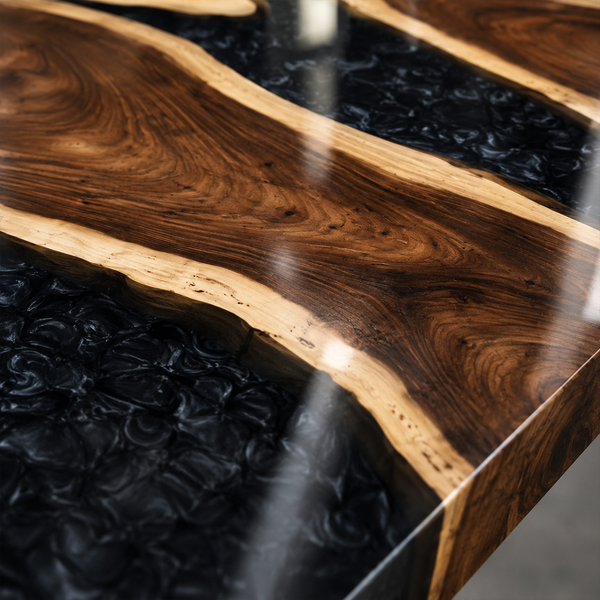 Walnut Luxury Onyx Wave Contemporary Epoxy Resin Conference Table