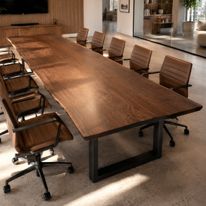 Black Walnut Subtle Live Edge Solid Wood Slab Table
