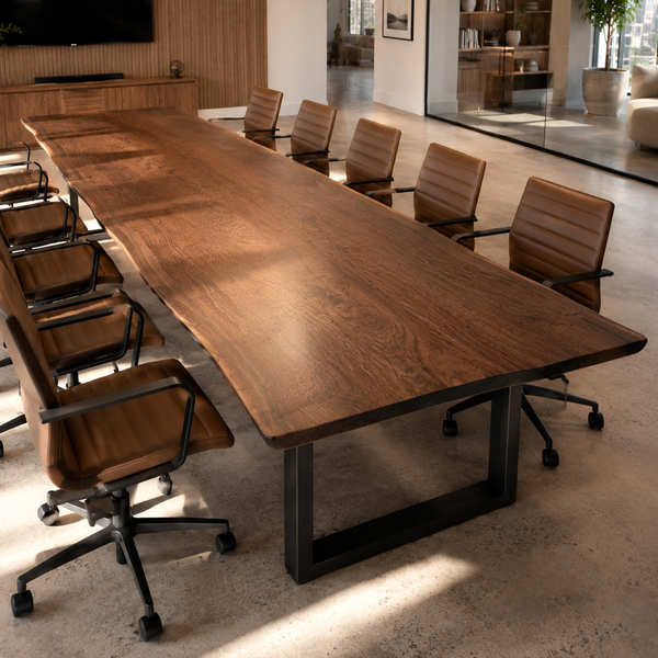 Black Walnut Subtle Live Edge Solid Wood Slab Table