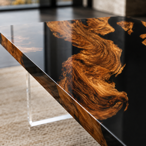 Walnut Black River Epoxy Resin Coffee Table