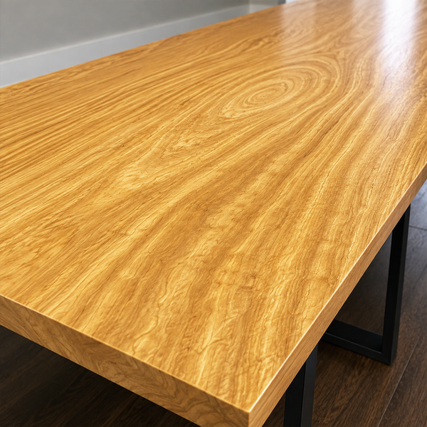 Golden Camphor Wood Natural Grain Epoxy Resin Dining Table
