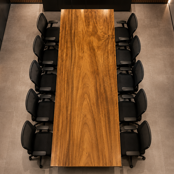 Walnut Modern Square Edge Handcrafted Wood Slab Table