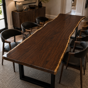 Black Walnut Natural Edge Epoxy Resin Dining Table