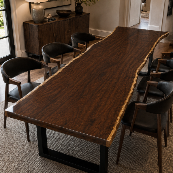 Black Walnut Natural Edge Epoxy Resin Dining Table