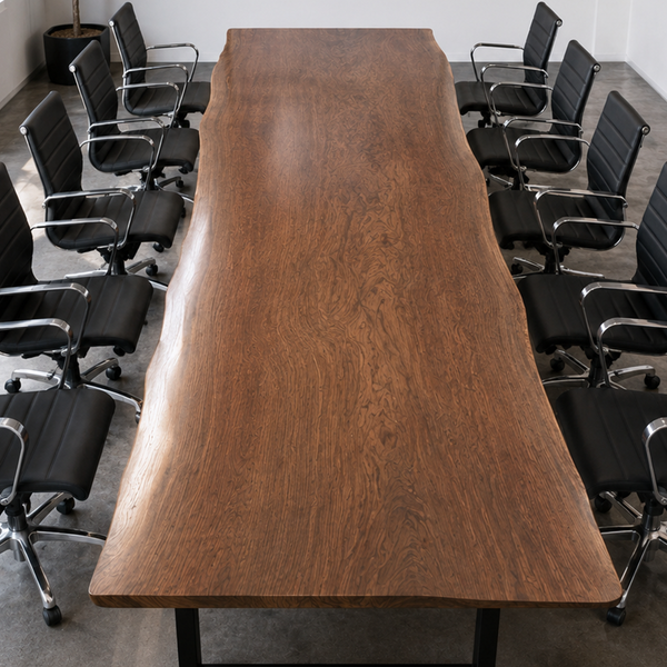 Black Walnut Subtle Live Edge Solid Wood Slab Table