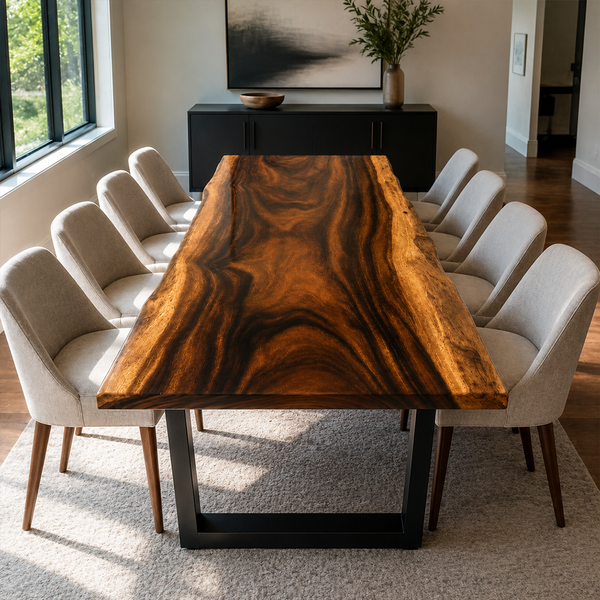 Walnut Wood Live Edge Epoxy Resin Dining Table