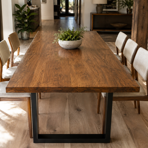 Black Walnut Straight Edge Solid Wood Slab Table