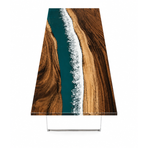 Walnut Emerald Coast Epoxy Resin Conference Table