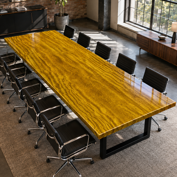African golden nanmu Luxury Grain Solid Wood Slab Table