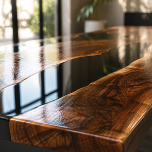 Black Walnut Solid Wood Black Stream Epoxy Resin Conference Table