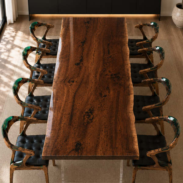 Black Walnut Live Edge Wood Slab Table