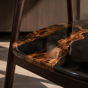 Black Walnut Fused Grain Epoxy Resin Chair