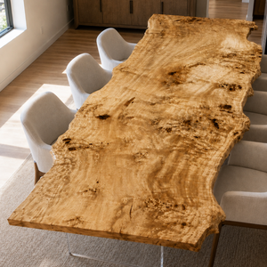 Poplar Burl Natural Live Edge Solid Wood Slab Table