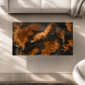 Cunninghamia Burl Transparent Black Epoxy Resin Coffee Table