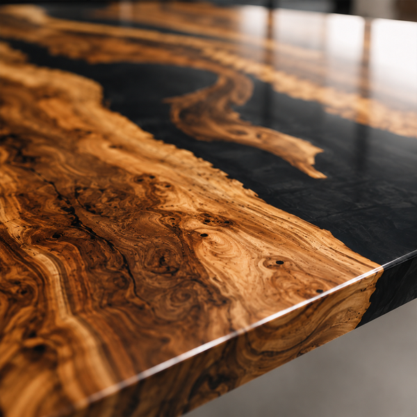 Walnut Black River Flow Epoxy Resin Conference Table