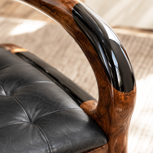 Walnut Solid Wood Black Resin Accent Epoxy Resin Chair
