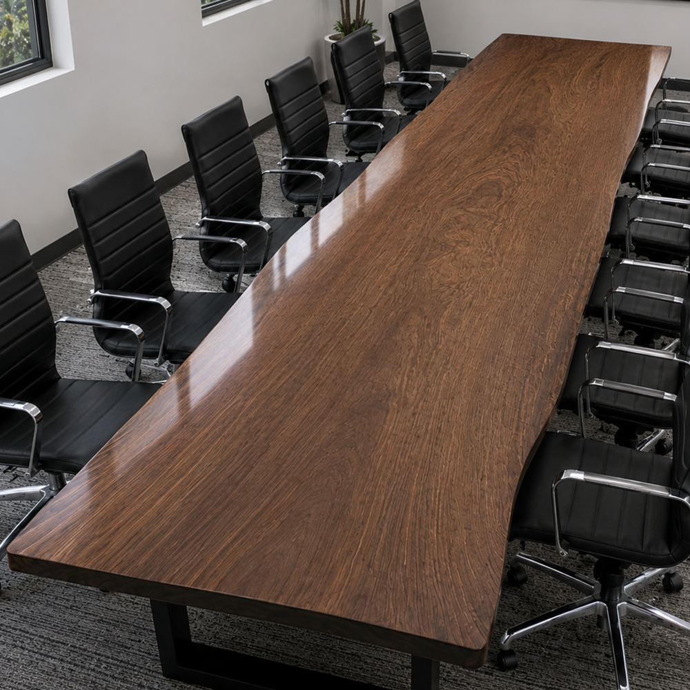 Black Walnut Subtle Live Edge Solid Wood Slab Table