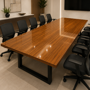 Walnut Modern Square Edge Handcrafted Wood Slab Table