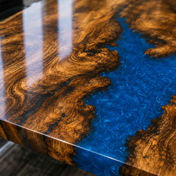 Walnut Deep Ocean Wave Epoxy Resin Conference Table