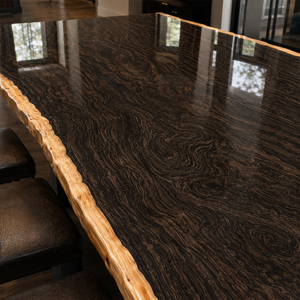 Black Walnut Rectangular Live Edge Epoxy Resin Dining Table