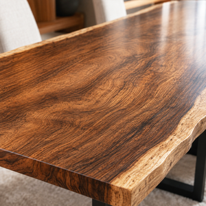Walnut Handcrafted Natural Contour Solid Wood Slab Table