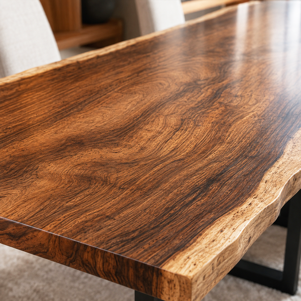 Walnut Handcrafted Natural Contour Solid Wood Slab Table